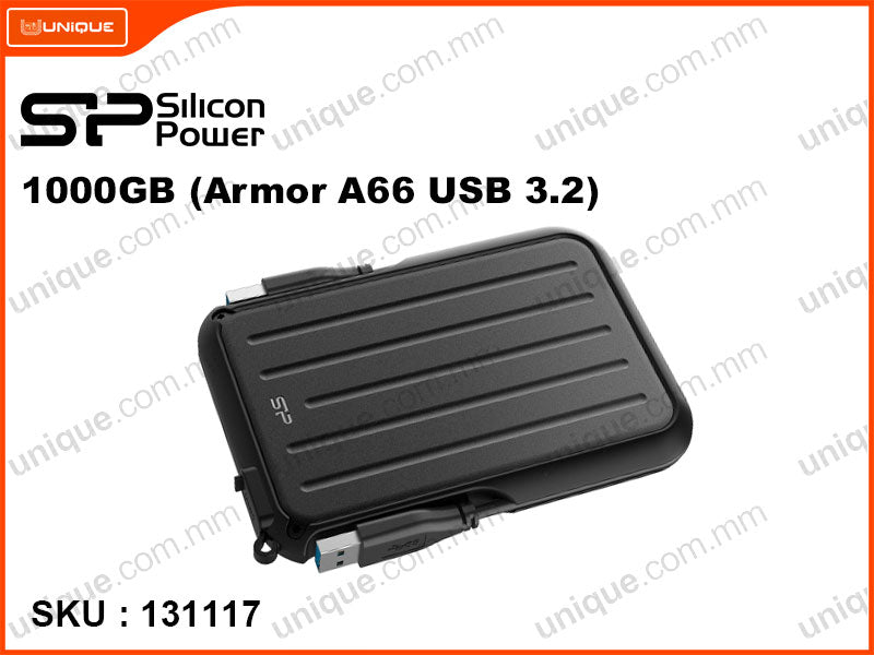 Silicon Power 1TB Armor A66 Blue USB 3.2 Portable Hard Drive