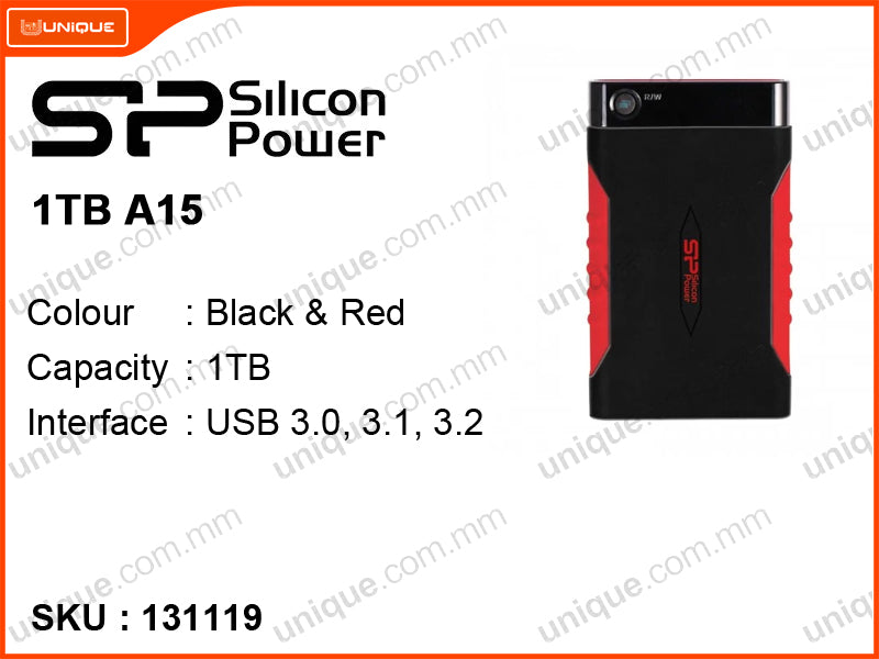 Silicon Power 1TB A15 USB 3.0, 3.1, 3.2
