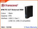 Transcend 8TB T3 3.5" External Hard Drive USB 3.0