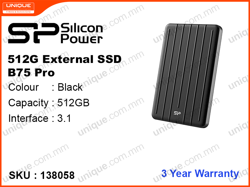 Silicon Power B75 Pro 512GB External SSD