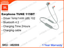 JBL TUNE 115BT Grey Bluetooth Earphone