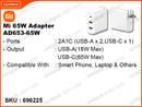 Mi AD653 USB-C 65W Adapter