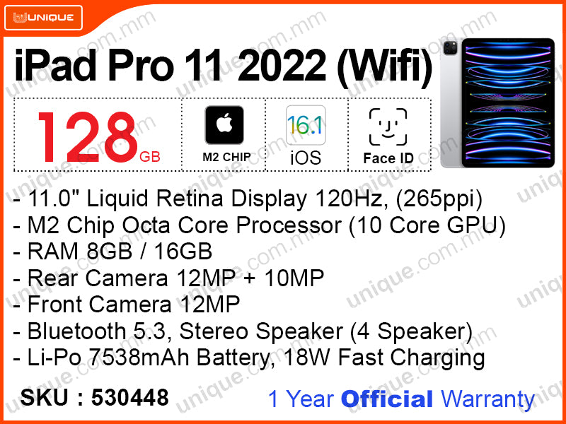 iPad Pro 11" M2 (2022) 128GB WiFi