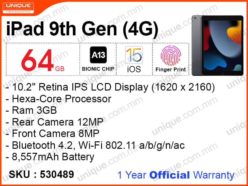 iPad 9th Gen 64GB 4G