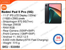 Mi Pad 5 Pro 5G 8GB, 256GB Black  (Without Warranty)