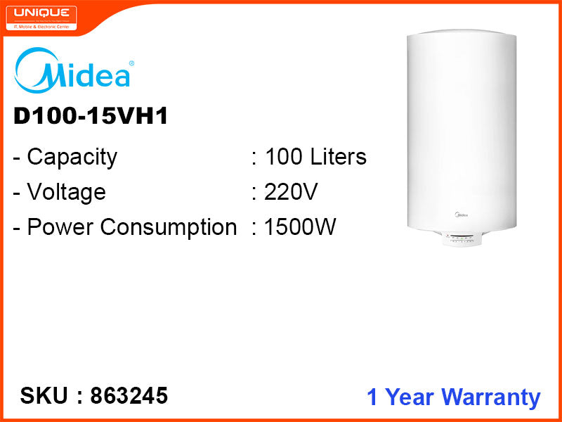 Midea D100-15VH1 W/O Pump 100L,1500W Strange Water Heater