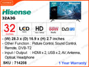 Hisense 32" LED HD TV 32A3G