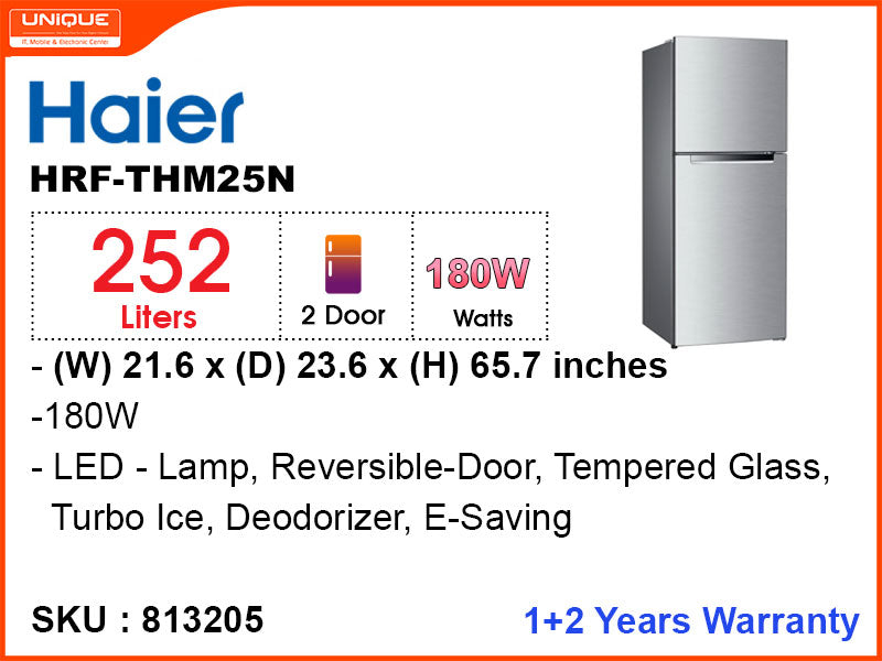 Haier Refrigerator HRF-THM25N, 252L , 2Door