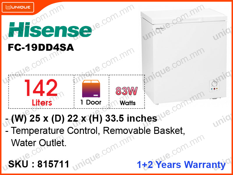 Hisense FC-19DD4SA 2'1'', 142L Chest Freezer