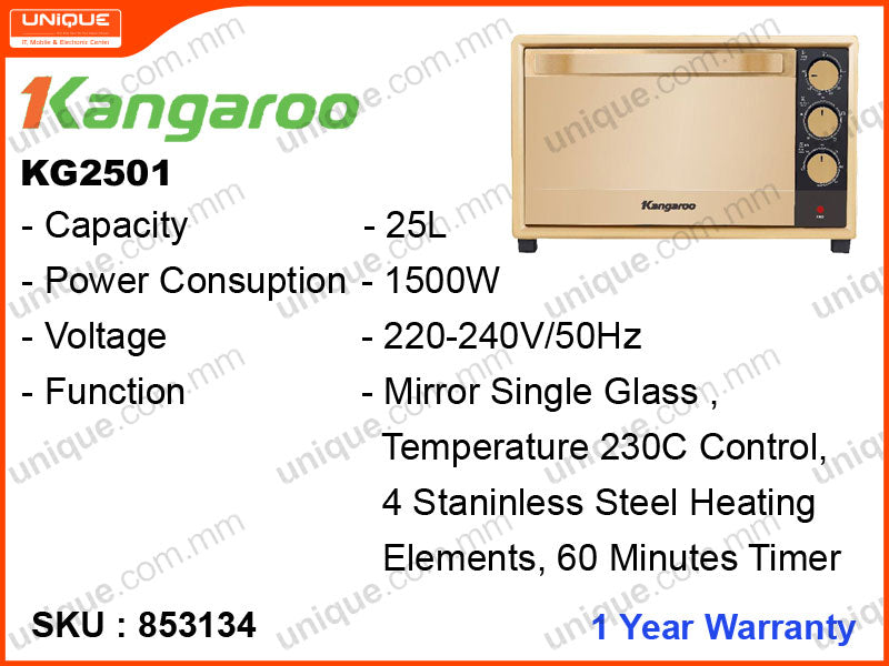 Kangaroo KG 2501 25L, 1500W Electric Oven