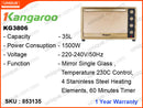 Kangaroo KG 3806 35L,1500W Electric Oven