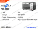 FARFALLA FEO-6000,60L,2000W, Electric Oven