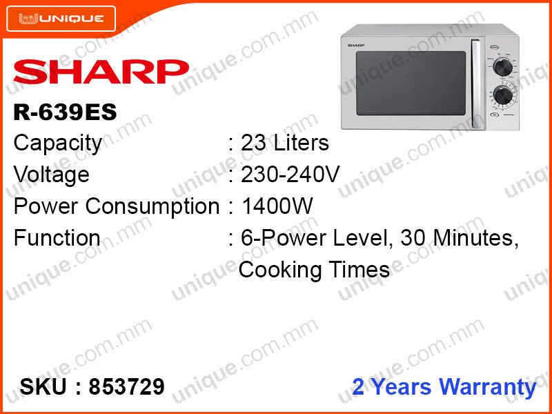 SHARP R-639ES 23L, 1400W Microwave With Grill Manual