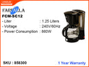 FARFALLA FCM-SC12,1.25L 860W Coffee Maker