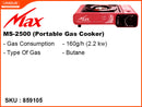 Max Portable Gas Cooker, MS-2500