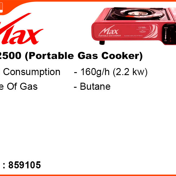 Max Portable Gas Cooker, MS-2500 – unique.com.mm