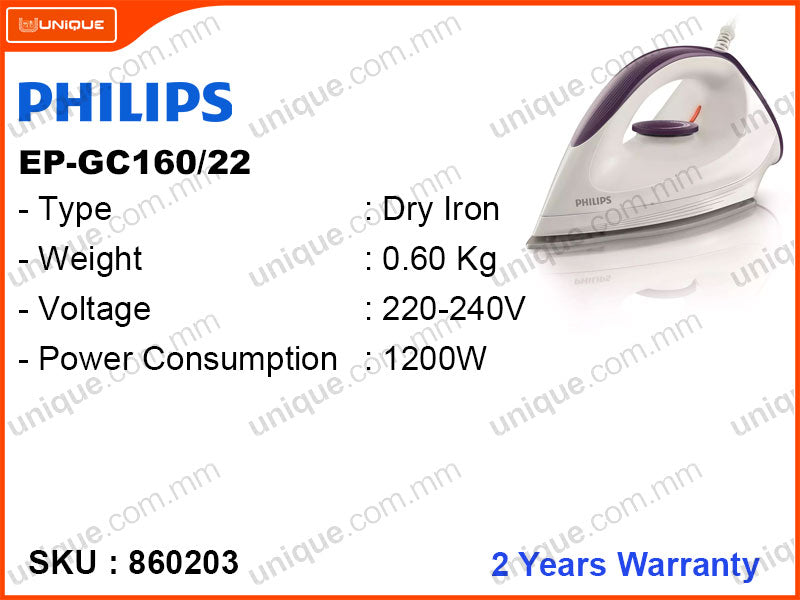 PHILIPS EP-GC160/22 Dry Iron