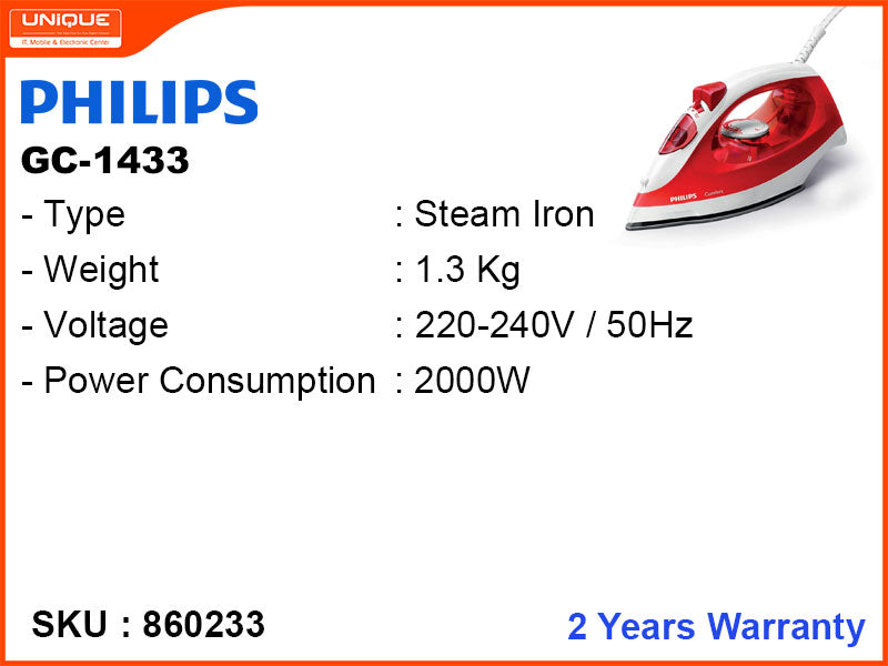 PHILIPS Steam Iron GC-1433