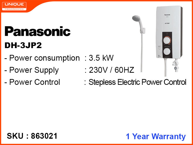 Panasonic DH-3JP2 Built-In Pump, Instand Water Heater