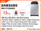 SAMSUNG Washing Machine, Digital Inverter, WA13T5260BY Fully Auto, 13Kg