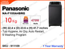 Panasonic NA-F100A4BRG Fully Auto 10Kg Washing Machine