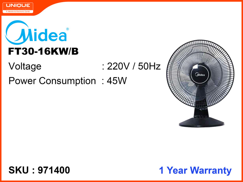 Midea FT30-16KW/B Table Fan