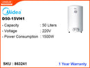 Midea D50-15VH1,50L,1500W Storage Water Heater